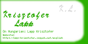 krisztofer lapp business card